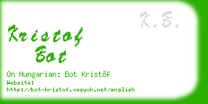 kristof bot business card